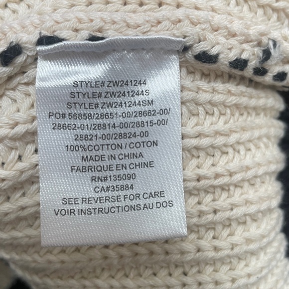 Z Supply Black and Cream Striped Sweater. 100 % cotton - Picture 4 of 5
